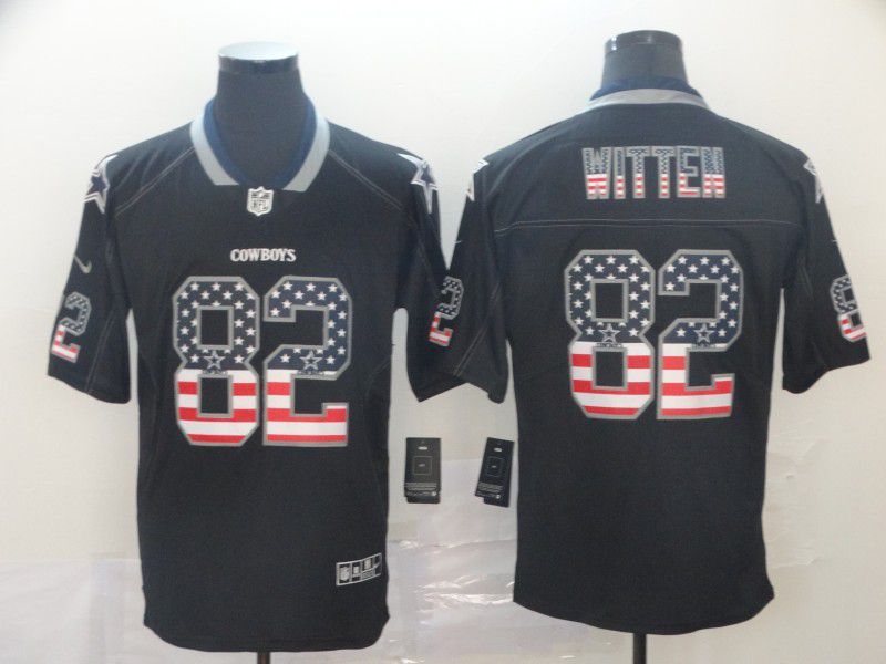Men Dallas cowboys #82 Witten Nike USA Flag Fashion Black Color Rush Limited Jersey->dallas cowboys->NFL Jersey